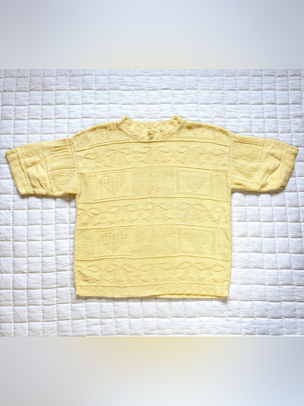 Arielle Women's Knit Short-Sleeved Butter Yellow Sweater Size M